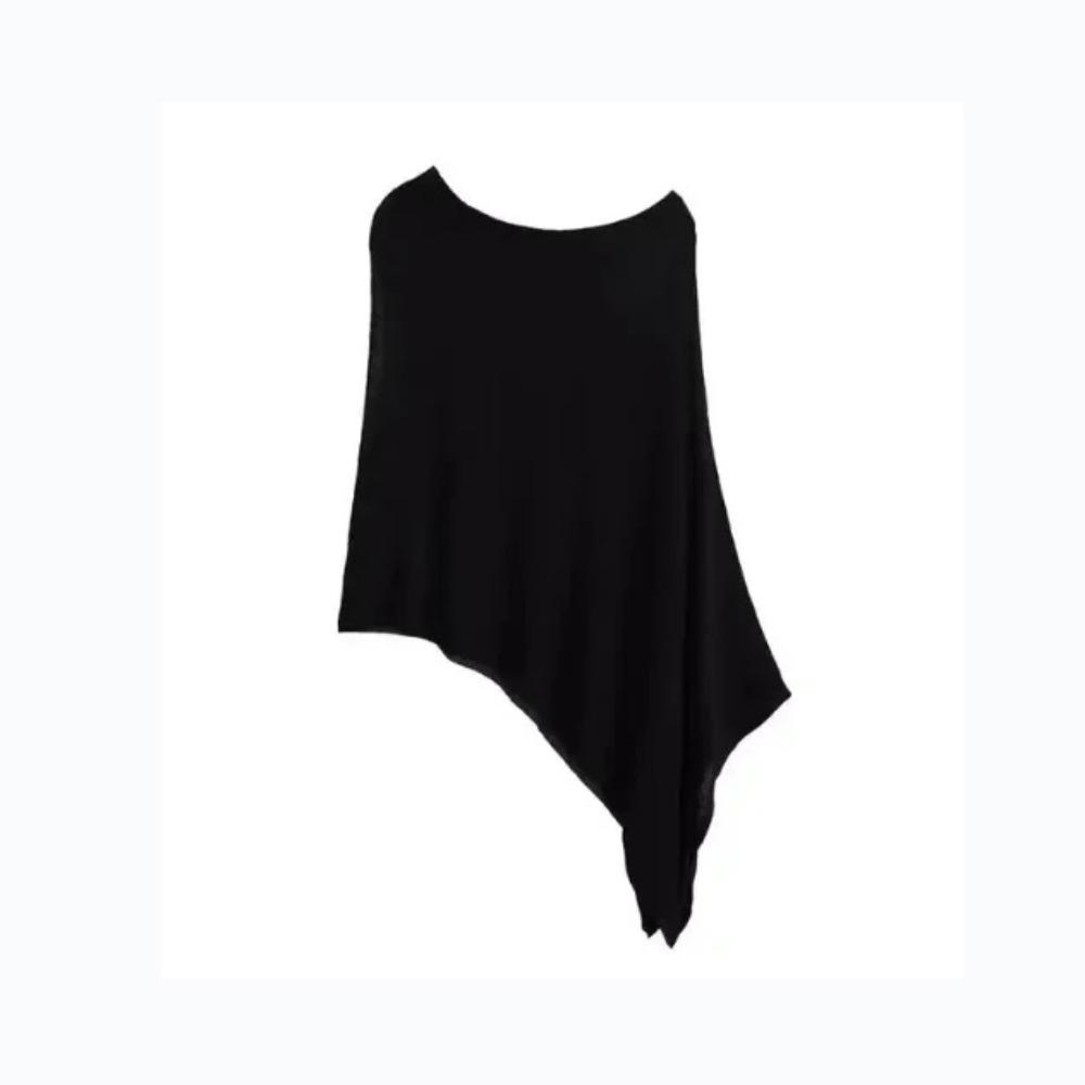 Ice Silk Irregular Cape Shawl Thin Knitted Sweater Top Women Fashion Sunscreen Scarf