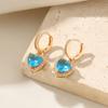 Heart Earrings for Women 2025 New Personality Fashion Synthetic Zircon Dangle Earring Golden Wedding Party Jewelry Accessories
