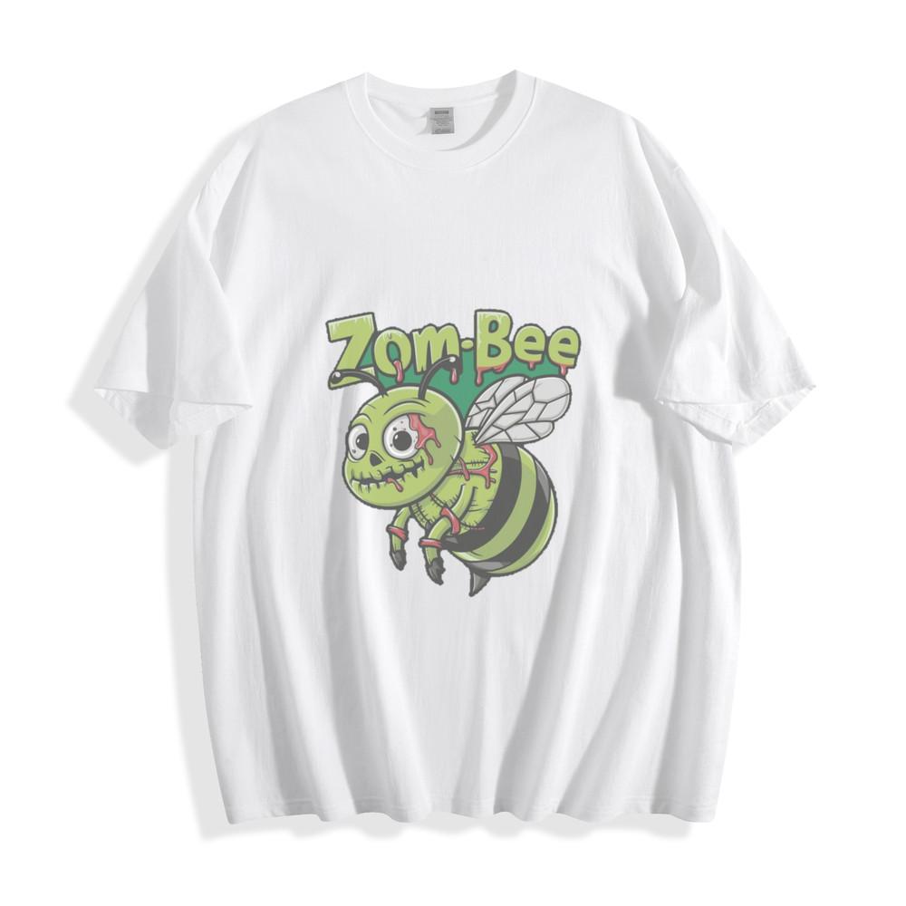 Мультяшная футболка Zom-Bee - Веселая футболка с зомби-пчелой унисекс