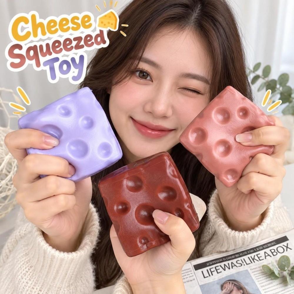 5cm Cheese Squeezed Toy Realistic Cheese Slow Rebound Toy Cheese Squishy Toy Children's Gifts
