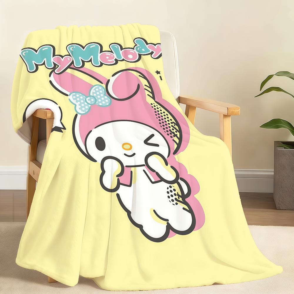 Kawaii H-HelloKitty Kuromi My Melody Cinnamoroll Blanket Soft Throw Blanket for Home Bedroom Bed Sofa Picnic Office Blanket Gift