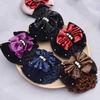 1Pcs Satin Bow Net Bun Hair Cover Bowknot Elastic Hairnet Nurse Stewardess Bun Snood  for Women