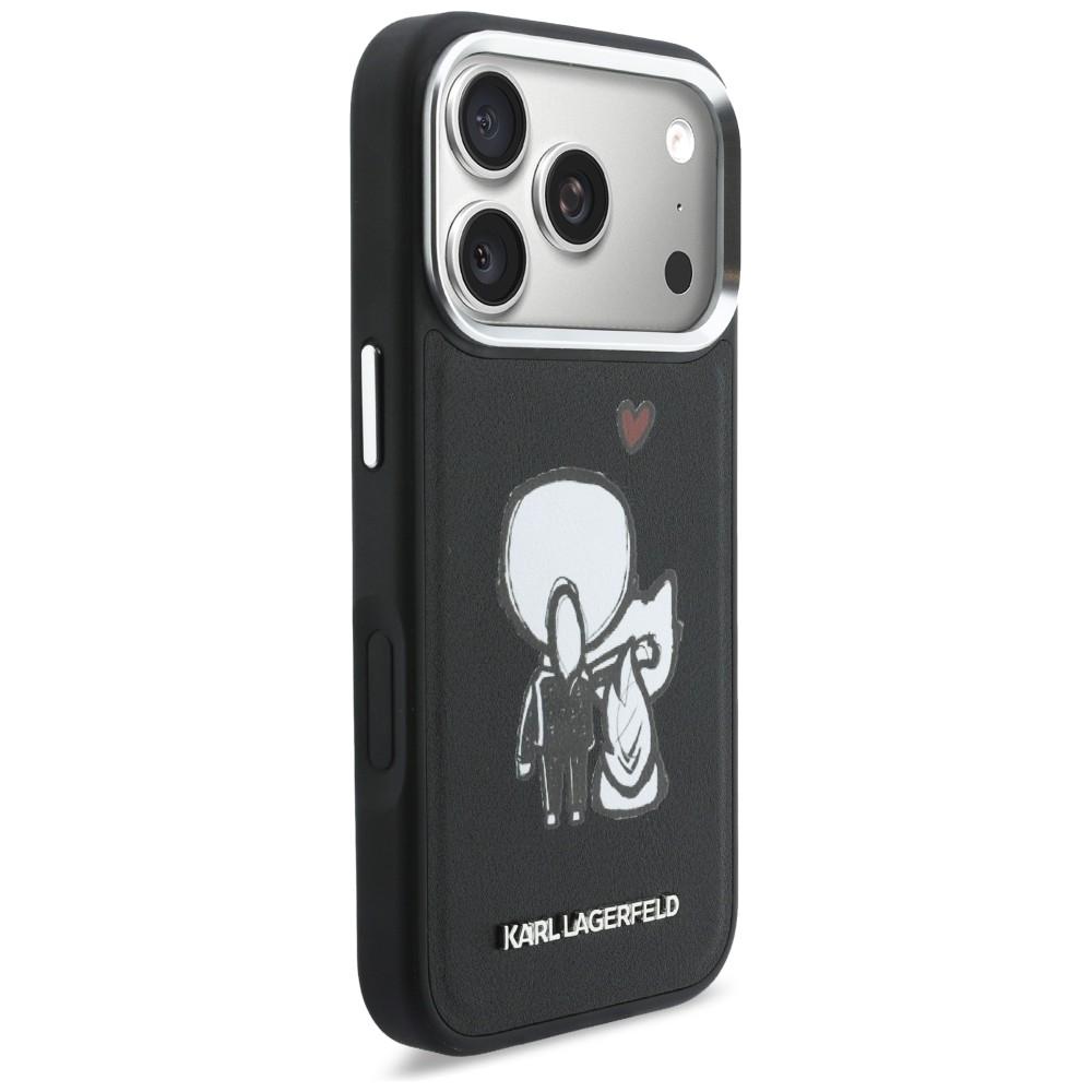Karl Lagerfeld Karl & Choupette Back Logo MagSafe Case for iPhone 17 Pro Max Black
