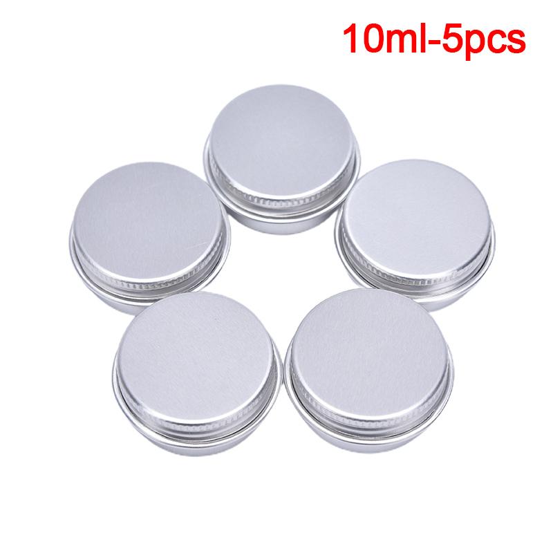 5Pcs Aluminum Mini Round Tin Metal Container Bottles Storage Jar Screw Lids Box