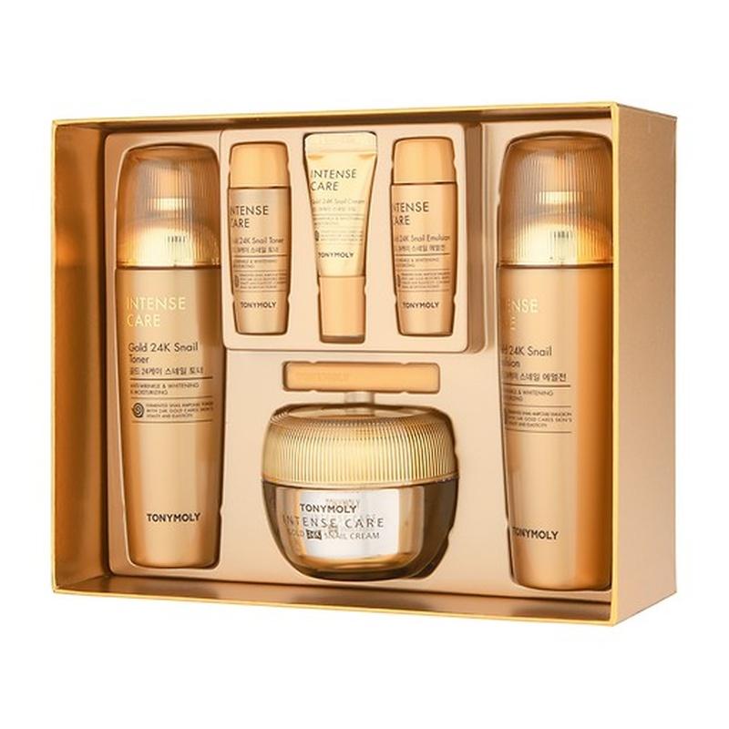 Tonymoly Интенсивный уход Золото 24K Улитка Уход за кожей 3 Набора