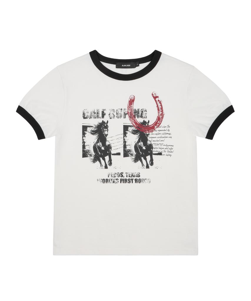 AAKAM Horseshoe Ringer Top (White)
