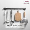 Stainless Steel No-Drill Wall-Mounted Kitchen & Bathroom Utensil Rack with Movable Hooks