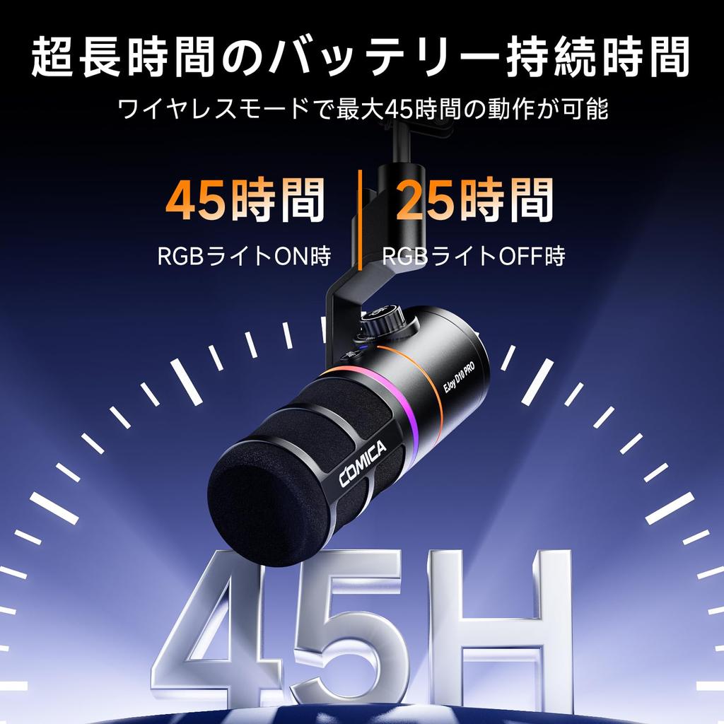 [Инновация Comica 2025] Беспроводной динамический микрофон с цифровым и аналоговым двойным выходом USB/XLR, однонаправленный игровой микрофон с RGB-подсветкой