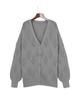 Azura Exchange Gray Plus Size Knitted Hollow Out Button Up Cardigan