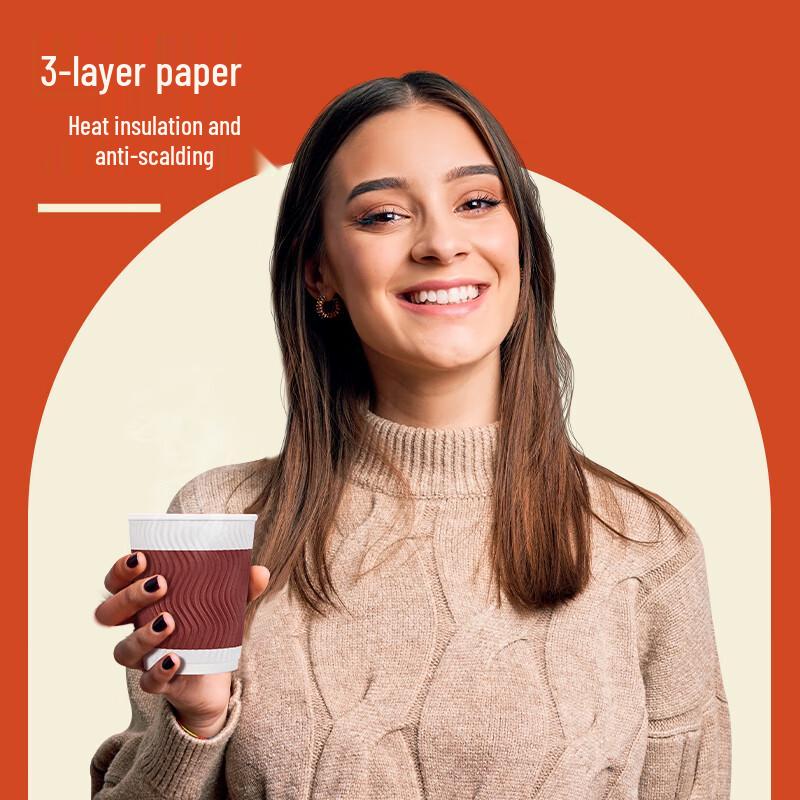 Deli 280ml Thickened 3-Layer Disposable Cups