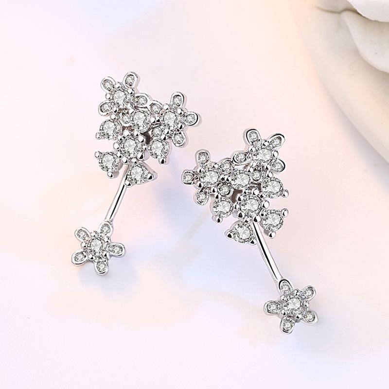 Милые серьги-гвоздики в виде хризантемы, для девочек, серьги-лепестки сзади, модные и простые серьги