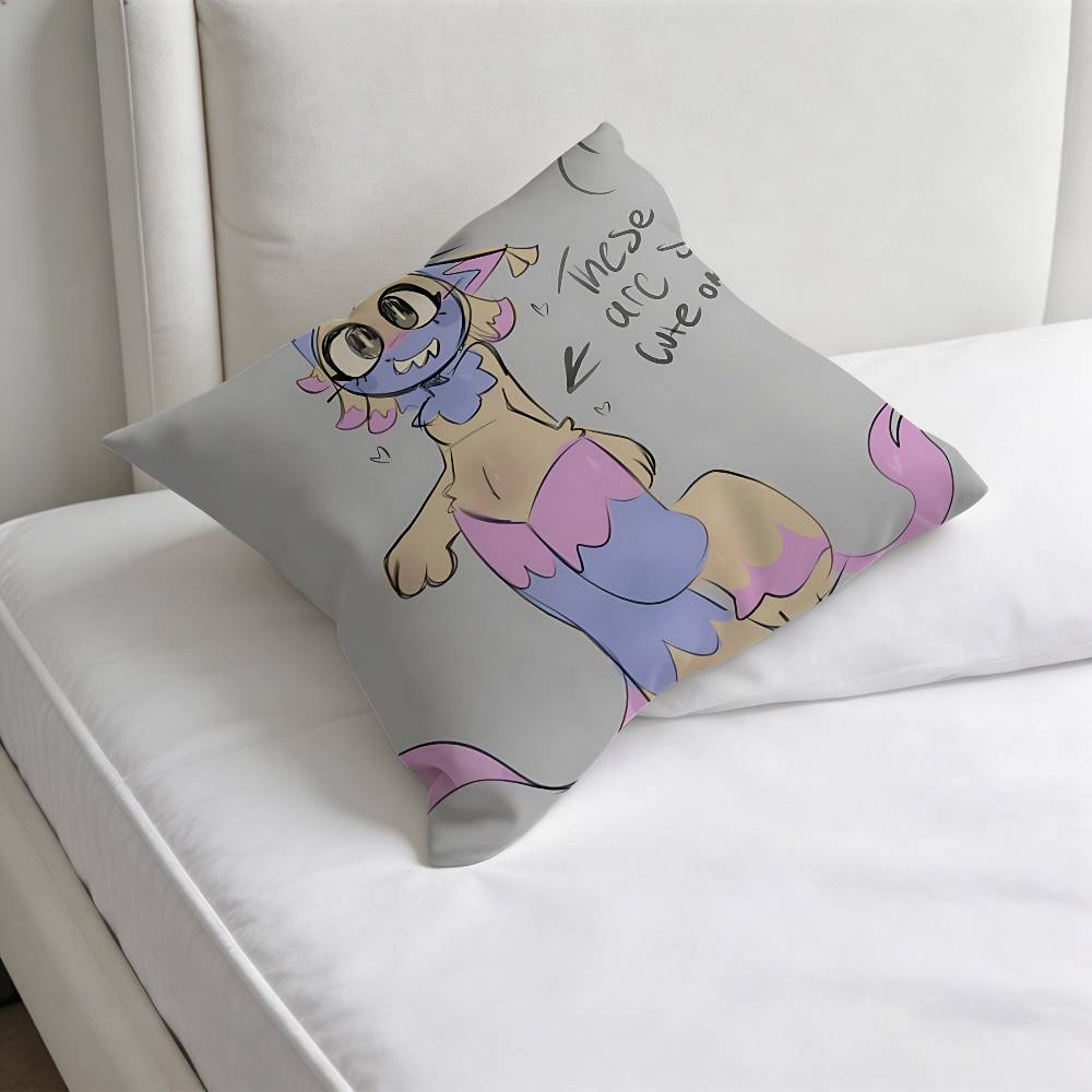 Cute YYatta Anime Square Pillow Case Soft Decorative Throw Pillow Cover for Home Sofa Bed