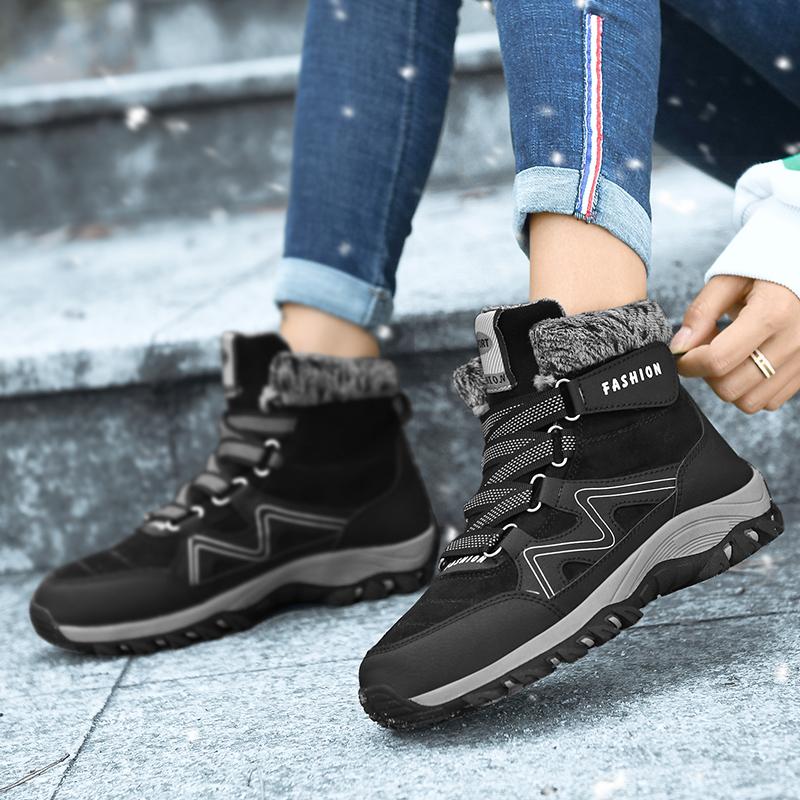 Men's Winter with Plush and Thickened, Comfortable and Warm Outdoor Sports Running Shoes, Cotton Shoes