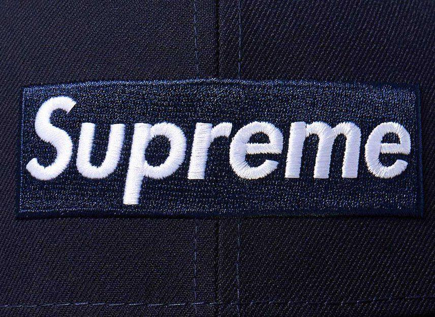 Supreme New Era Синий Кепка с Логотипом и Сетчатой Задней Частью (22СС)