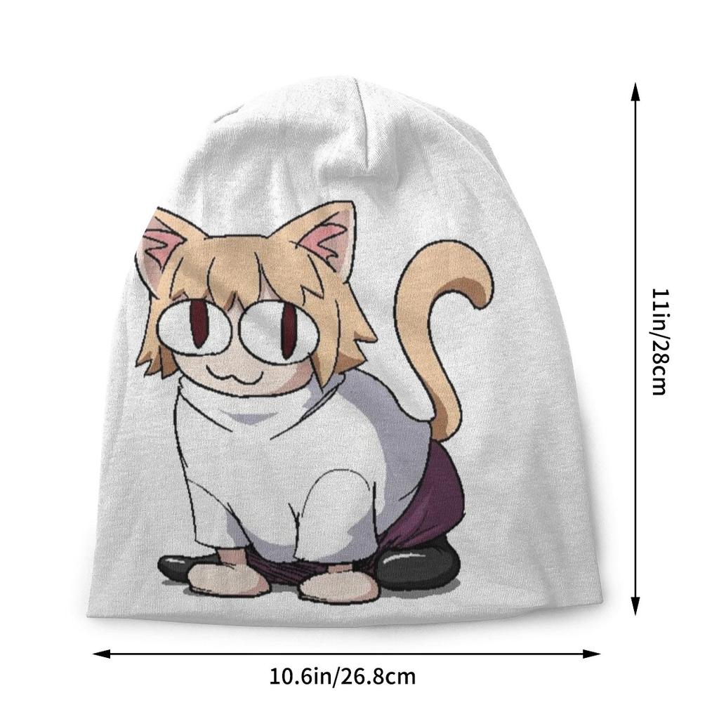 Зимняя теплая шапка Neco Arc Cat Cat Femme с напуском, шапка-бини, хип-хоп, мультяшная комическая игра, уличные лыжные шапочки с черепами, шапки унисекс для женщин