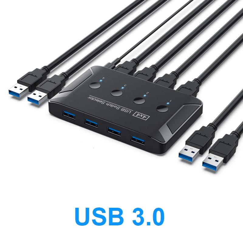 KVM-переключатель 4x4 USB 3.0 2.0 Переключатель Селектор Коробка 4 порта Общий доступ 4 устройства для Клавиатуры Мыши Сканера Принтера Kvm-переключатель Хаб