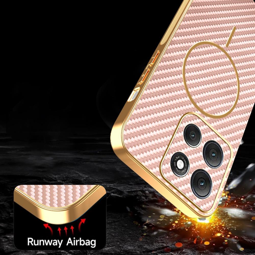 Чехол для телефона Motorola Moto G86 Power 5G, Текстурированный под углеволокно, Гальванизированная задняя крышка из ТПУ