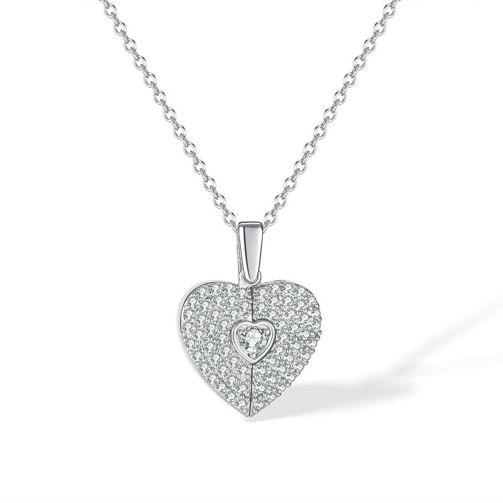 Heart-shaped Pendant Heart-shaped Necklace Handmade Couple Love Locket Heart Opening Locket Gift
