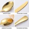 20pcs Cutlery Set Checkered Pattern Mirror Finish Smooth Edge Stainless Steel Fork Spoon Set