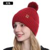 Women's Knitted Hat Winter Cold-proof Double-layer Scarf Outdoor Warm Knitted Hat Scarf Gloves Three-piece Set