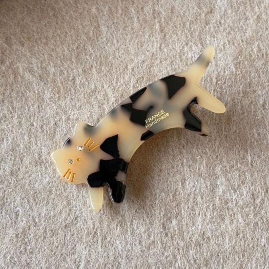 Заколка Мощная Нескользящая Зажим для Волос Трехмерная Форма Кошки Ацетатная Заколка для Волос Инструмент для Укладки Волос Аксессуар для Волос для Боковой Челки