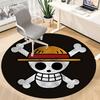 1 шт. Коврик для офиса с рисунком 'One Piece' (Череп), Круглый ковер для помещений, Подходит для офиса, Под офисные кресла, Спальни, Гостиной, Домашнего декора a0908127