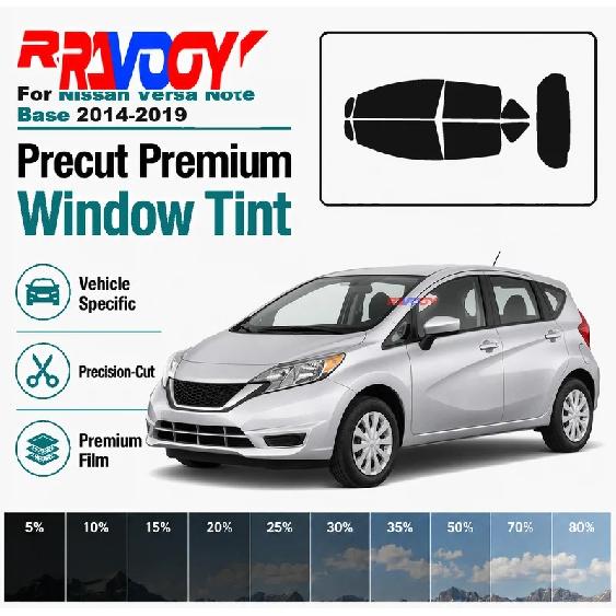 For Nissan Versa Note Base 2014- RAVOOY Pre-Cut Window Tint Film Vehicle-Specific Full Kit Front/Rear Windows Precision-Cut