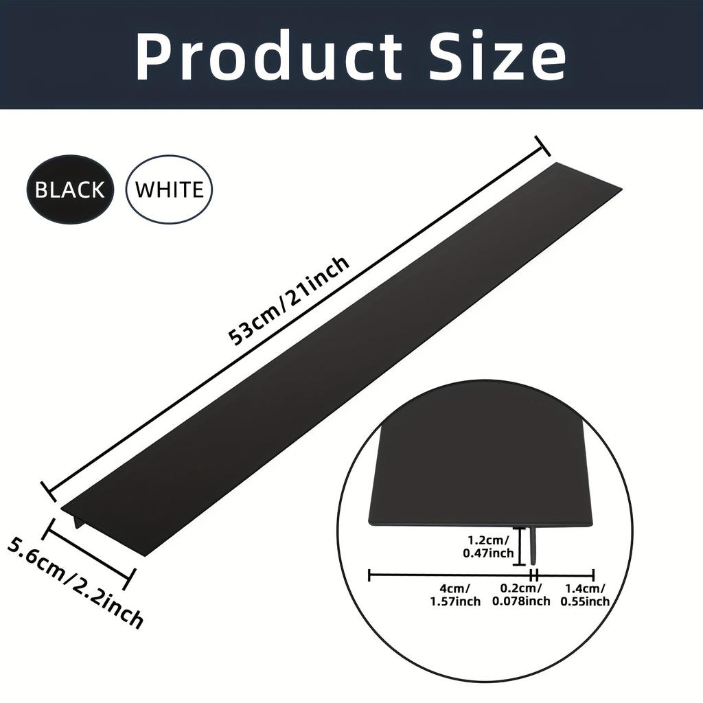 Гибкие силиконовые 2 шт. Заполнители зазора плиты | Водо- и пятноустойчивые, легко чистятся, защита столешницы, современный кухонный аксессуар, черный/белый