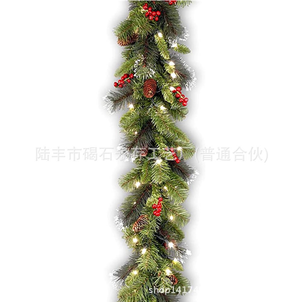 Poinsettia Wreath 180 cm / 2.7 m Christmas Wreath Vines Festive Party Decorations Home Decor for Fireplaces and Staircases