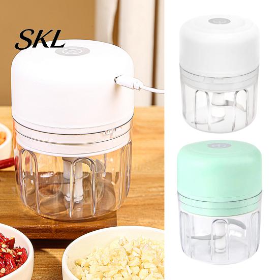 Portable Electric Food Chopper Mini Garlic Chopper, Cordless Stainless Steel Blade Rechargeable Chili Meat Grinder Processor, Type-C Crusher