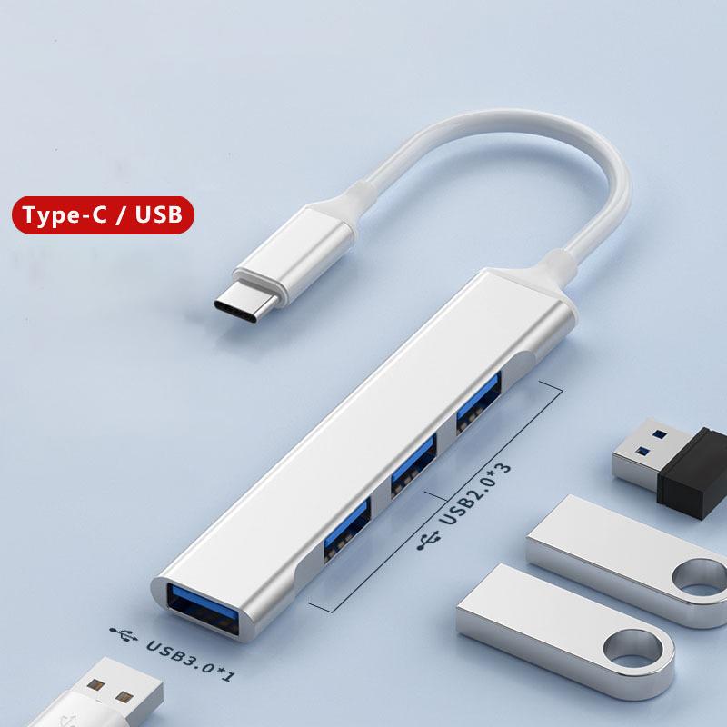 USB-A 3.0/2.0 концентратор на Type C 5 Гбит/с высокоскоростная передача данных OTG адаптер кабель для мобильного телефона MacBook ПК ноутбук разветвитель 4 порта