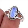 Natural Rainbow Moonstone Gemstone Handmade 925 Sterling Silver Ring Size 7 B9T20