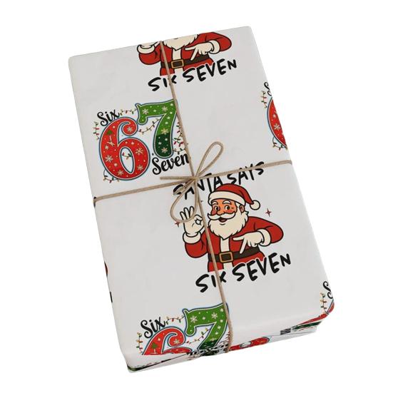 67 Мем Рождественская подарочная упаковка Смешная оберточная бумага для детей Уникальная бумага для упаковки праздничных подарков, вызывающая «гниль мозга», в рулоне для упаковки подарков на день рождения, Рождество