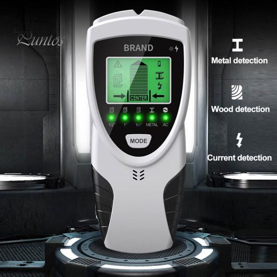 Настенный детектор 5 в 1. Поиск шпилек с обнаружением проводов под напряжением переменного тока. Дисплей с подсветкой. 5 режимов. 3 глубины. Металлический деревянный кабельный трекер.