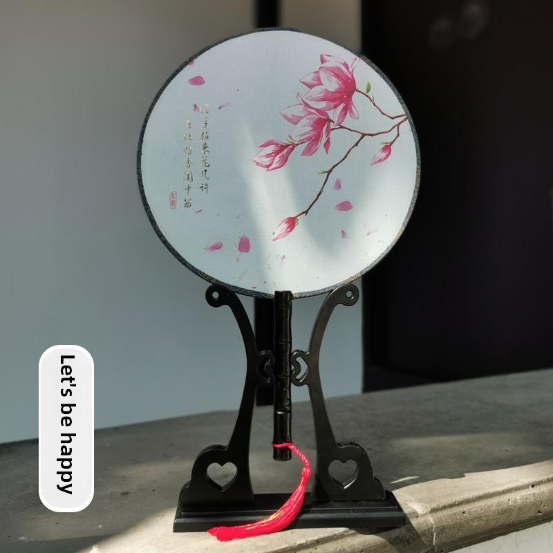 Children's Ancient Style Dance Fan - Girls' Round Hanfu Fan