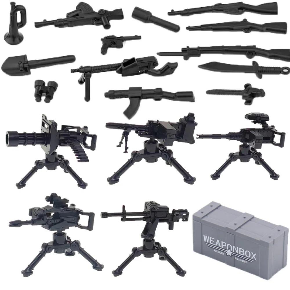 Конструктор Второй мировой войны Военное оружие Полицейский Солдат Фигурка Аксессуары Модель Кирпич Пистолет Пушка Пусковая установка Бункер Аванпост Игрушка X017