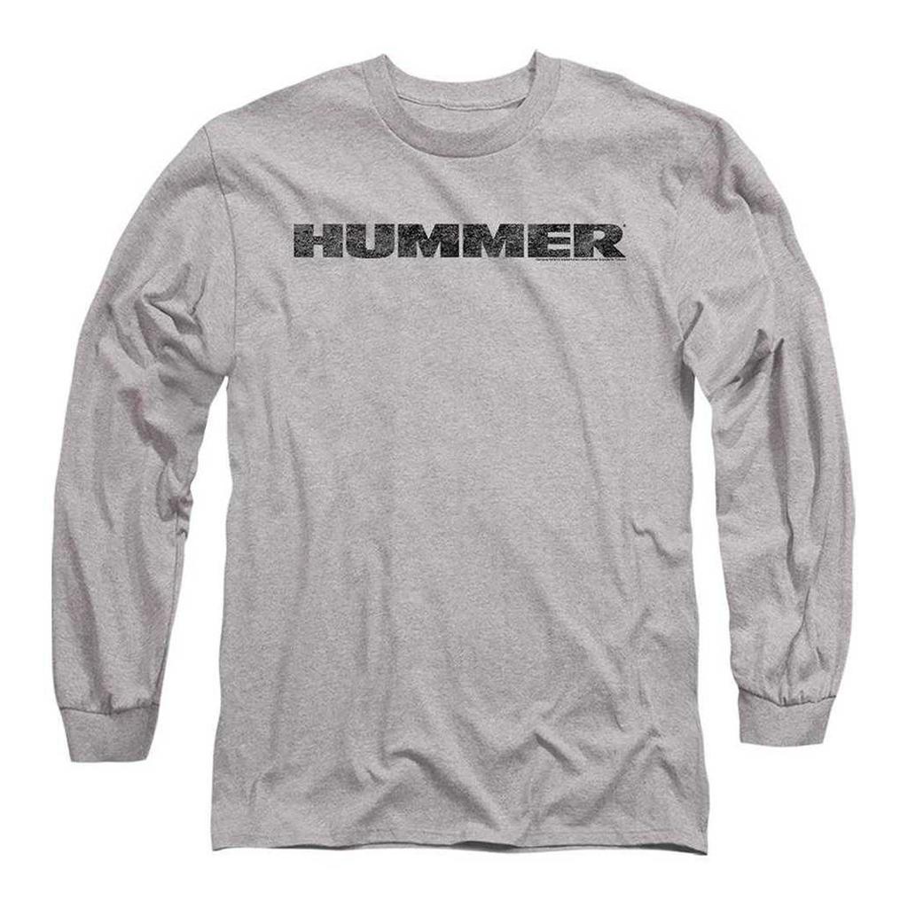 Hummer Mens Distressed Heather Logo Long-Sleeved T-Shirt