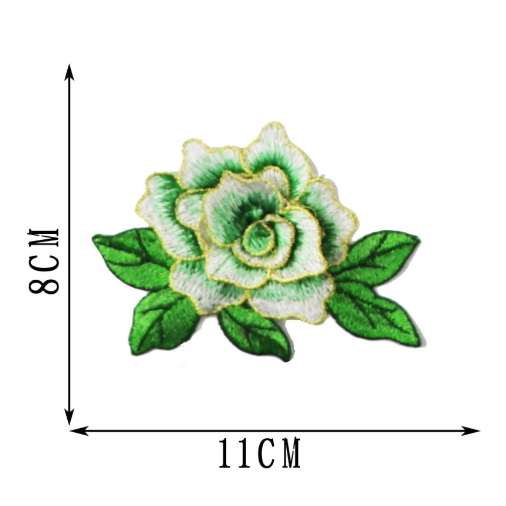 DIY Handmade Embroidery Flower Patch Polyester Fiber Floral Patches Embroidery Repair Patch Jeans