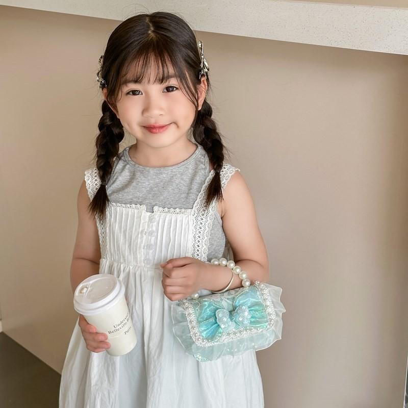 Модная Мини-сумка на плечо для детей с милым дизайном в виде банта и модным цепочным ремешком