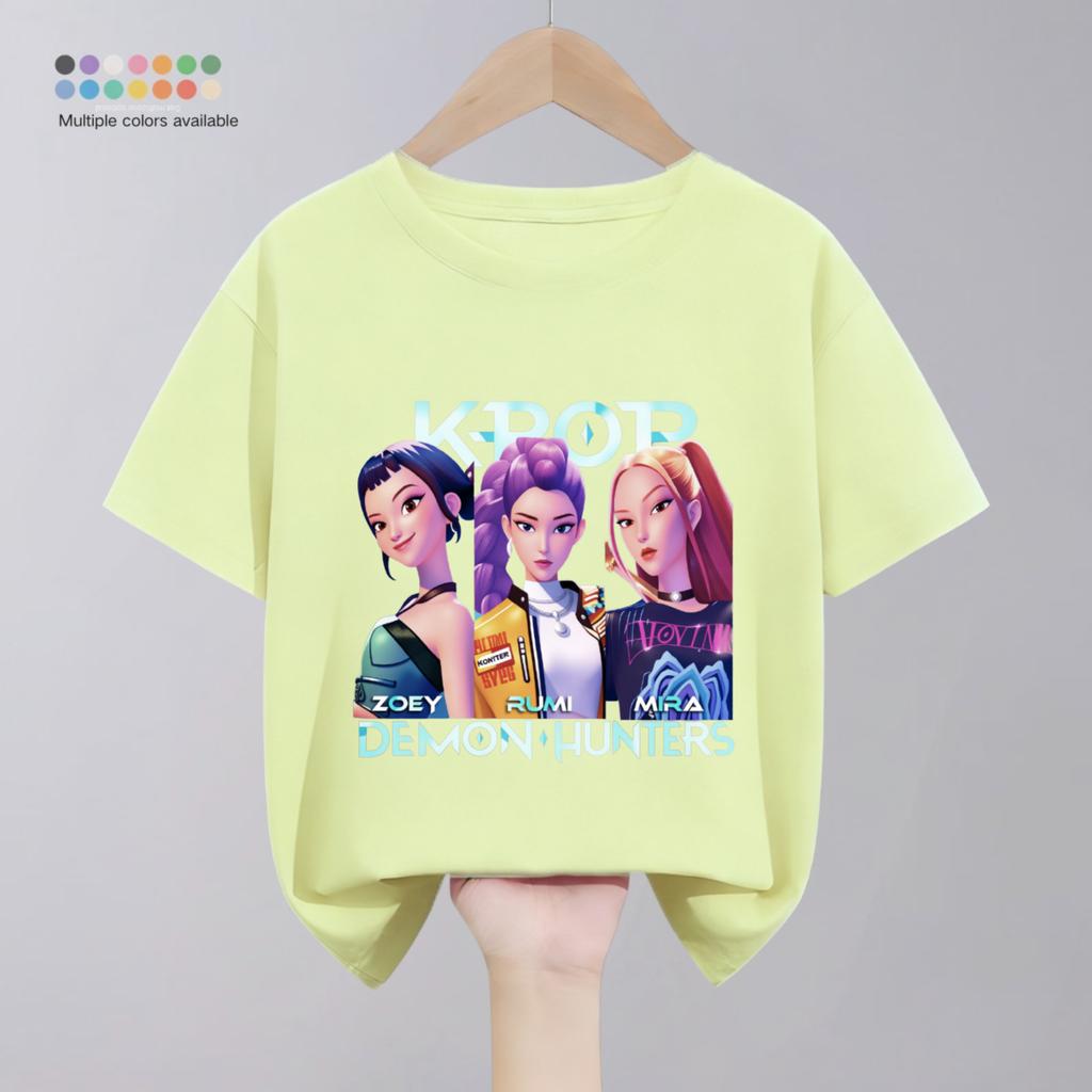 Kpop Охотники на демонов Детская одежда Футболки Летние Новая мода Популярные Топы с коротким рукавом Футболка Детская одежда Повседневные футболки