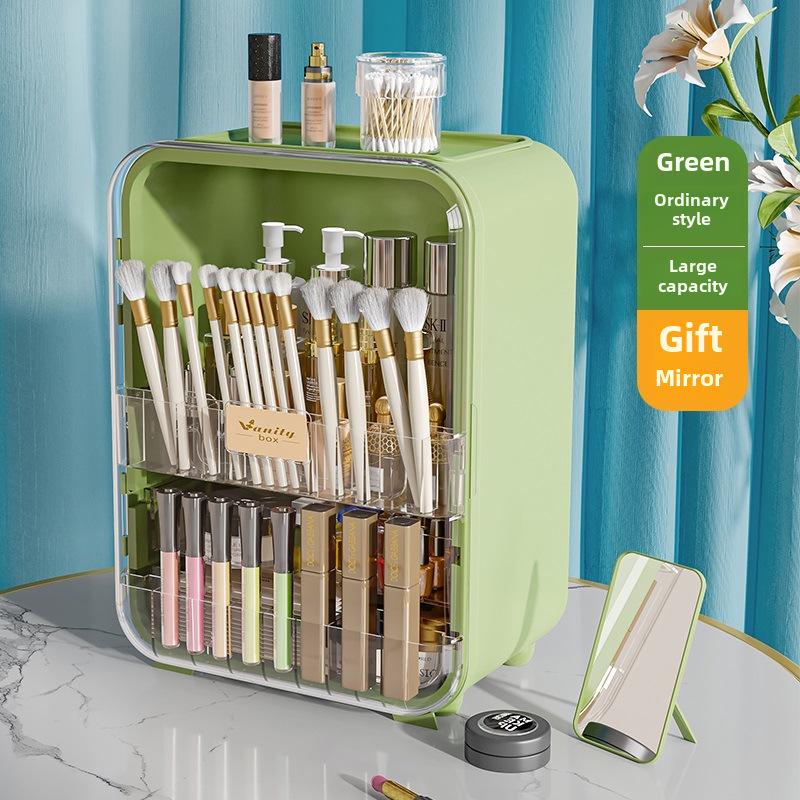 Large Capacity LED Makeup Storage Box with Mirror & Lipstick Organizer