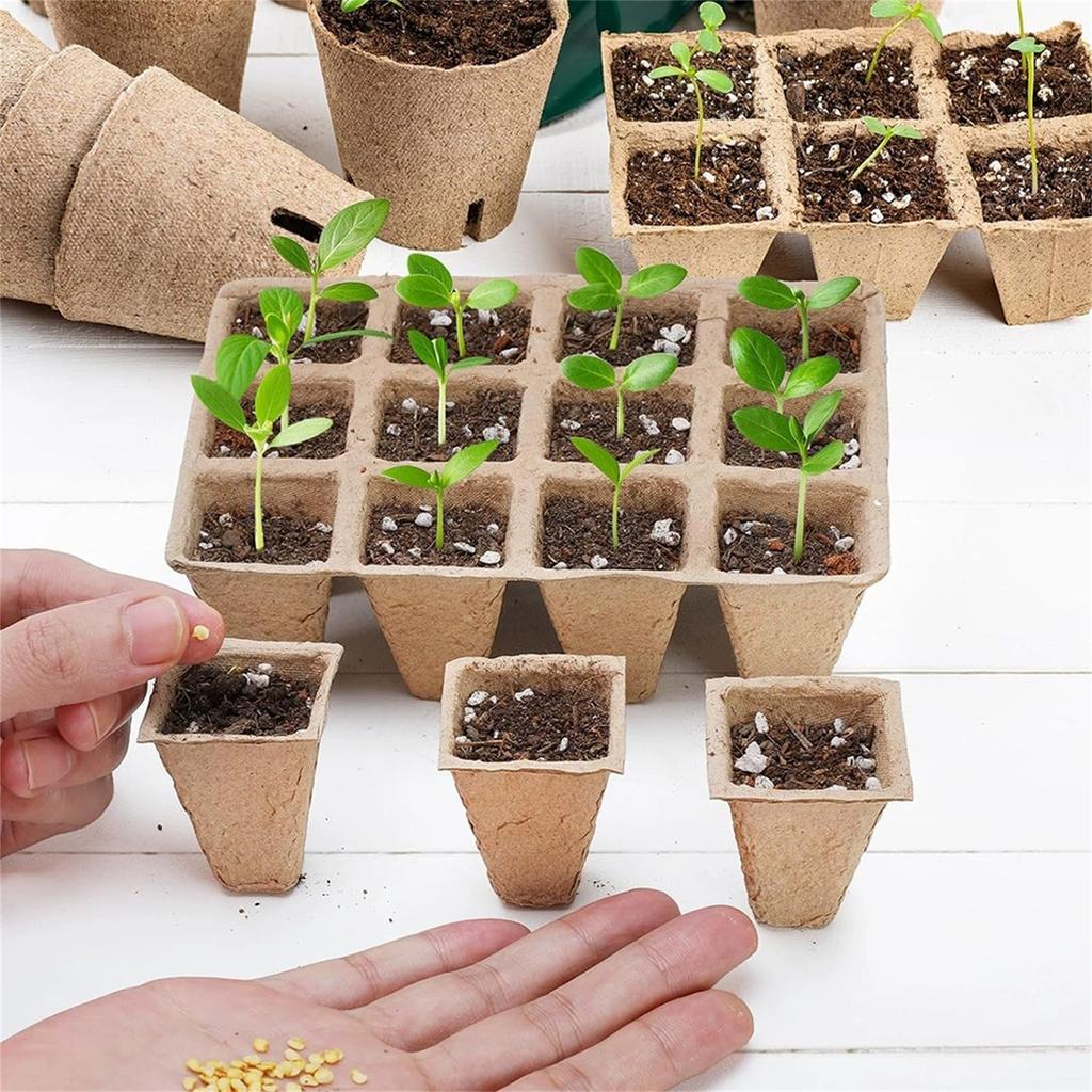Plant Pulp Seedling Box, Cuttable Paper Seed Tray, Eco-Friendly Germination Tray for Vegetable and Flower