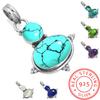 925 Sterling Silver Pendant Women Gemstone Handmade Jewelry Halloween Gift Blue Green Purple Copper Turquoise Pearl Lapis Mother Of Pearl Victorian