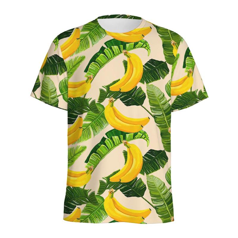 Футболка Aloha Banana с 3D-принтом для мужчин, модные повседневные топы с коротким рукавом, летние футболки с графикой фруктов, детские мультяшные футболки Y2k