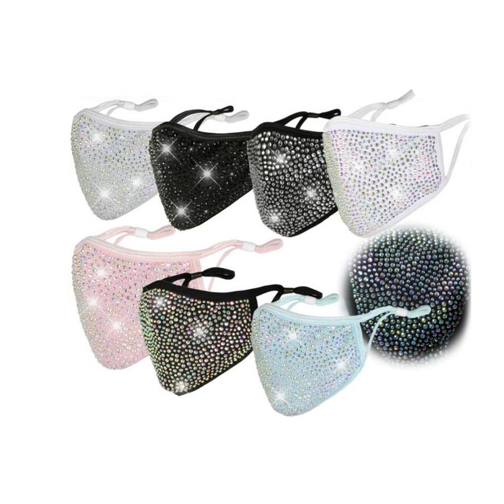 Необычная модная маска для лица, многоразовые блестящие блестящие стразы с фильтром