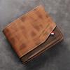 Мужской короткий кожаный кошелек высокой вместимости винтажный трехслойный зажим для денег кошелек маленький многослотовый кошелек для фото для держателя карт