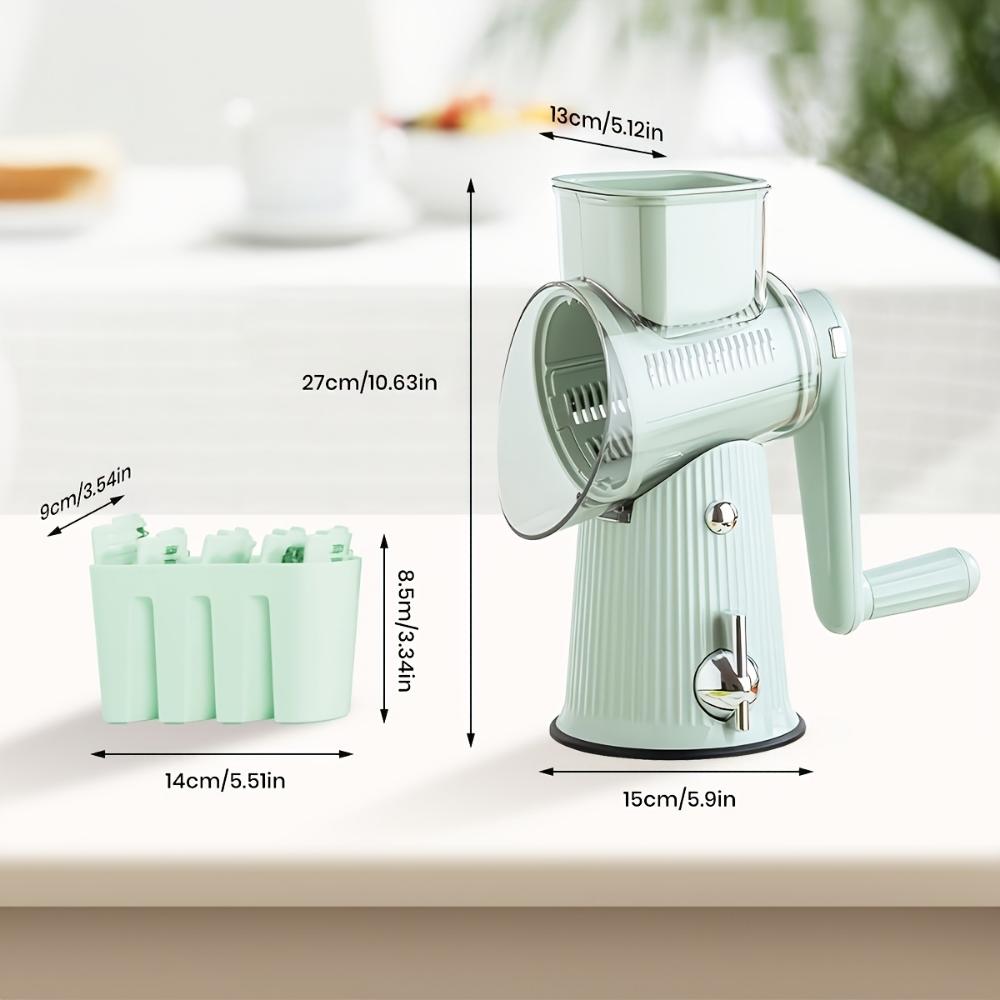 Multifunctional Vegetable Cutter, Roller Shredding and Slicing Meat Grinder, Household Anti-injury Hand Crank Wire Wiping Artifact