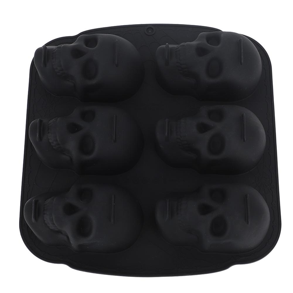 Elasticity Skeleton Head Cake Mold Food Grade Silicone Skull Baking Mold Skull Cake Pan  Halloween