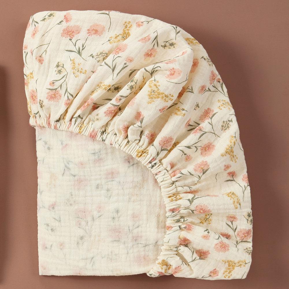 Printed Crib Fitted Sheets Removable Cradles Mattress Cover New Baby Fitted Bassinet Sheet