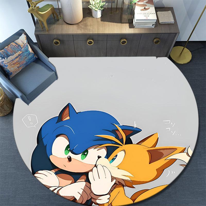 Tails Collection,Round Area Rug,Carpet Rug for Living Room Bedroom Sofa Playroom Decor,Non-slip Floor Mat